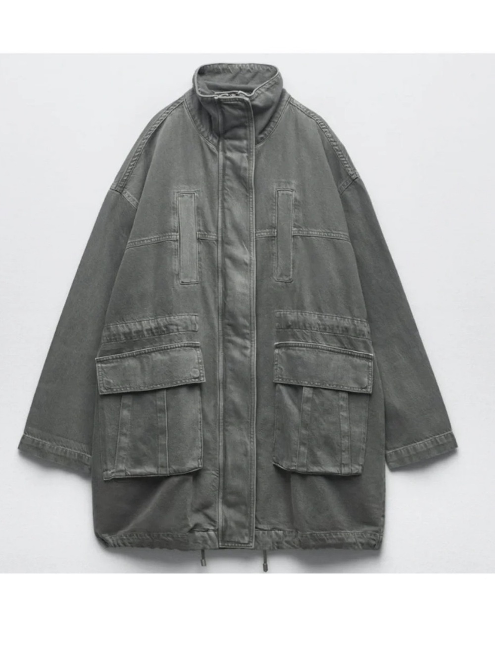 Zara Denim Utility Jacket in Washed Charcoal - Picture 12 of 16
